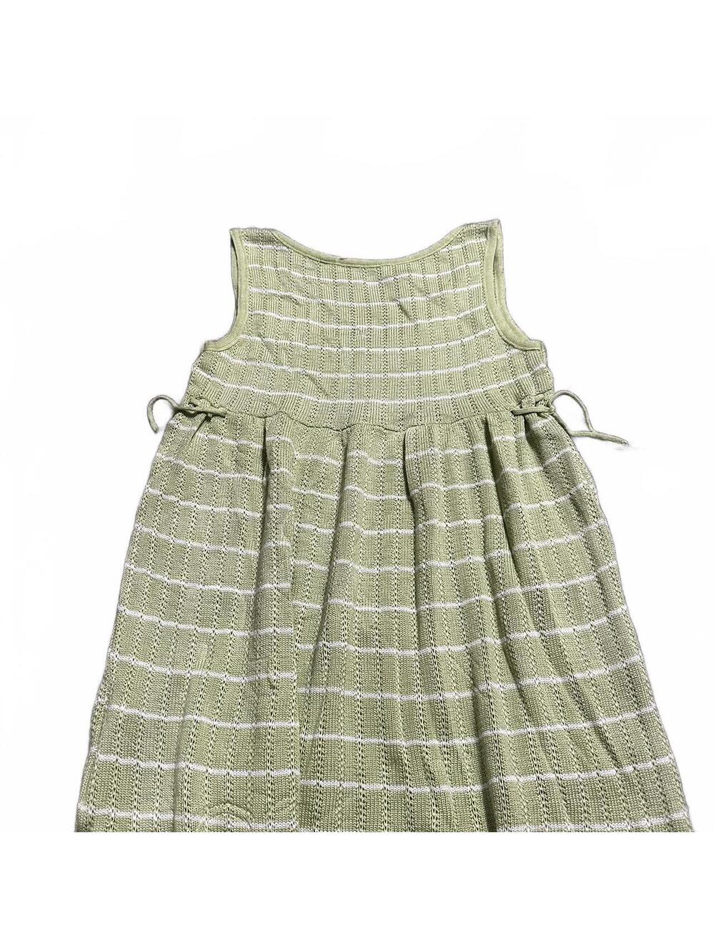 Y2K Vintage Knit Light Green Stripped Baby Doll Dress Size S - Picture 2 of 6